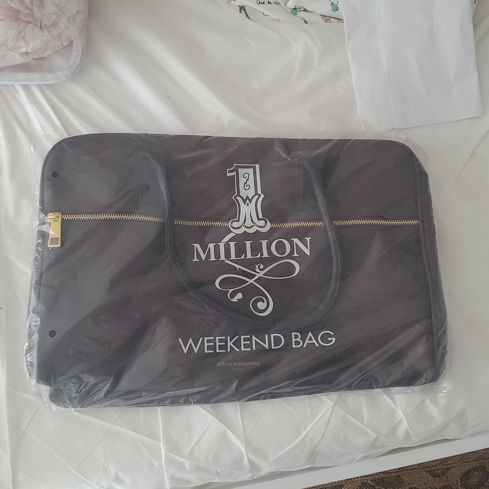 Million brown Duffel Bag with Gold Accents